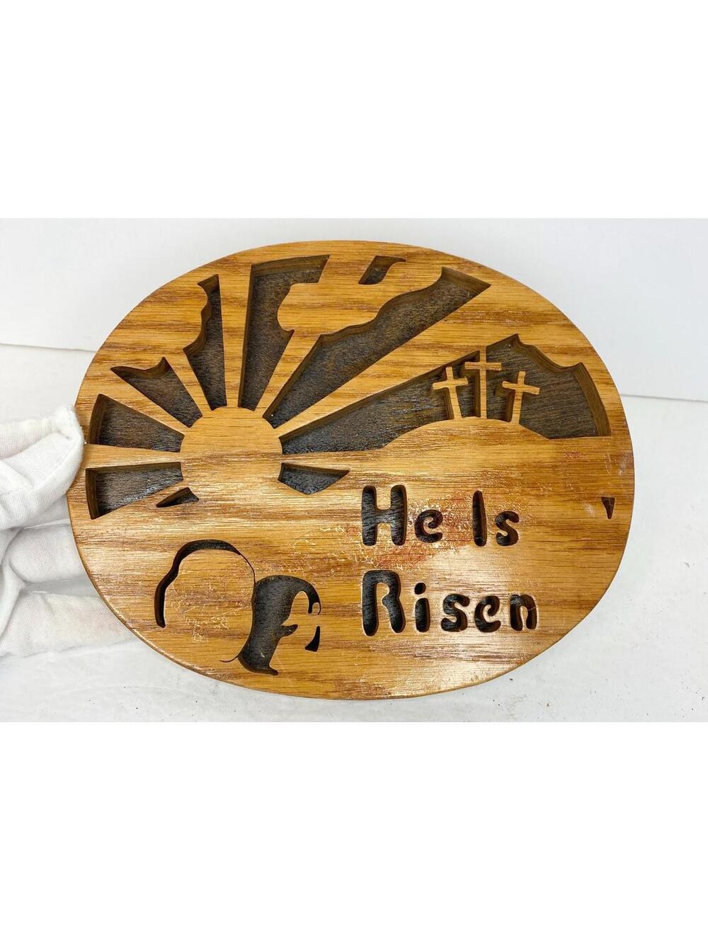 He Is Risen - Hand Cut Wooden Plaque